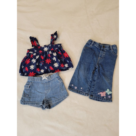 Baby Girls 9M Summer Bundle: Dress, Shorts, Pants Carters Circo Sonoma - Picture 11 of 14